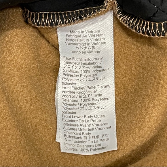 J.Crew Factory Half Snap Quilted Sherpa Size XSmall in Tan and Black - Picture 4 of 4